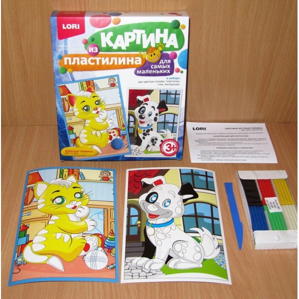 Картина из пластилина – Домашние любимцы  